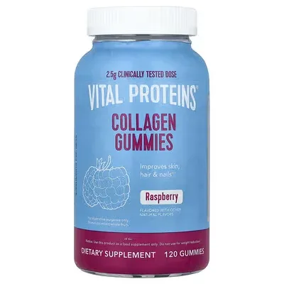 Vital Proteins, жувальні таблетки з колагеном, малина, 120 жувальних таблеток
