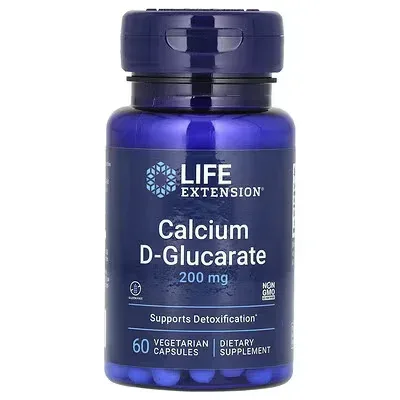 Life Extension, D-глюкарат кальцію, 200 мг, 60 капсул