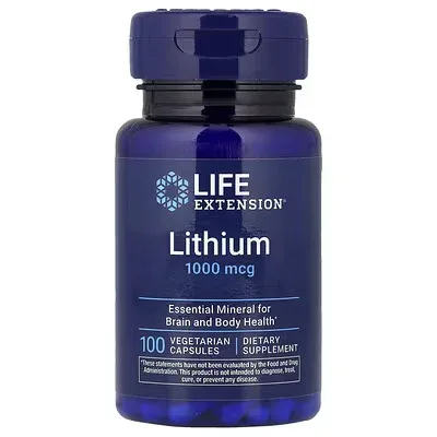 Life Extension, Літій, 1000 мкг, 100 капсул