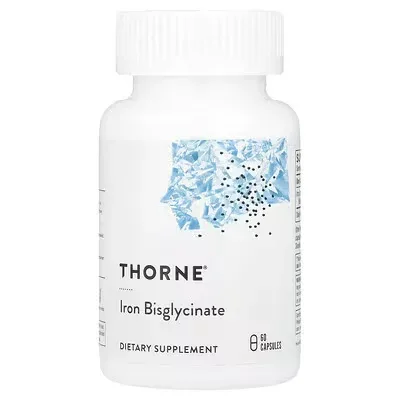 Thorne, бісгліцинат заліза, 60 капсул (25 мг у капсулі)